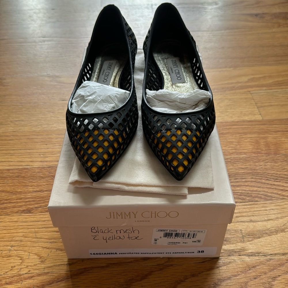 Jimmy Choo black pointed toe flats